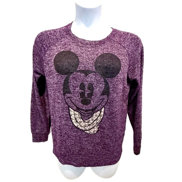Disney Parks Heathered Purple Lightweight Knit Top Large - Picture 1 of 5
